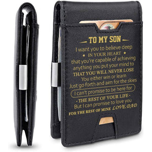 Dad To Son - Never Lose - Wallet with Money Clip
