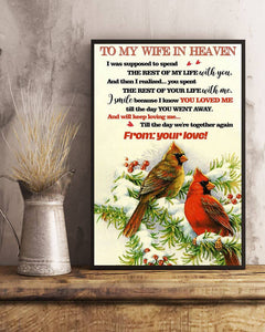 To My Wife In Heaven - Cardinal Poster