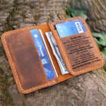 Load image into Gallery viewer, Mom To Son -You Will Never Lose- Leather Bifold Wallet
