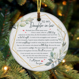 To My Daughter-In-Law - I Will Forever Love You -  Circle Ornament