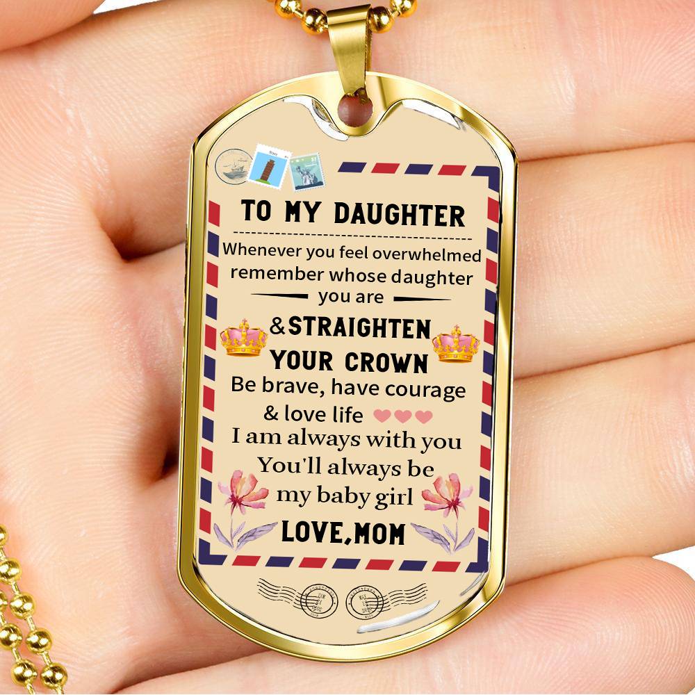 Mom To Daughter - Straighten Your Crown - Necklace