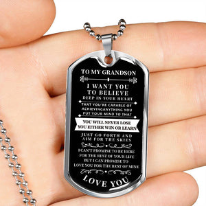 To My Grandson - Never Lose - Necklace