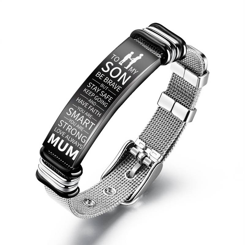 Mum To Son - Be Brave - Premium Stainless Steel Bracelet