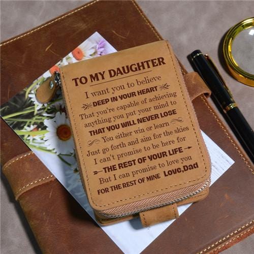 Dad To Daughter - You Will Never Lose - Card Holder Zipper Wallet