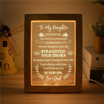 Load image into Gallery viewer, Dad To Daughter - Straighten Your Crown - Frame Lamp
