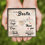 Load image into Gallery viewer, To My Bestie - Smile A Lot More - Interlocking Heart Necklace
