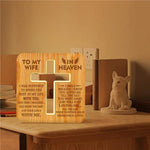 Load image into Gallery viewer, To My Wife In Heaven - Cross Wooden Lamp
