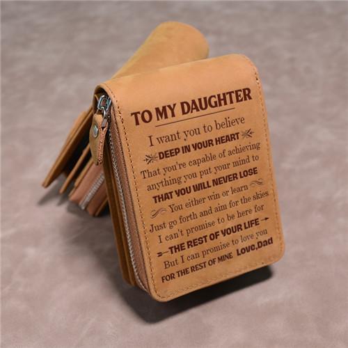 Dad To Daughter - You Will Never Lose - Card Holder Zipper Wallet