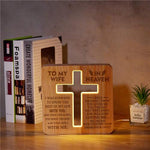 Load image into Gallery viewer, To My Wife In Heaven - Cross Wooden Lamp
