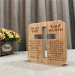 Load image into Gallery viewer, To My Wife In Heaven - Cross Wooden Lamp
