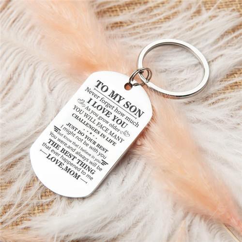 Mom To Son - Just Do Your Best - Inspirational Keychain