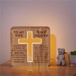 Load image into Gallery viewer, To My Wife In Heaven - Cross Wooden Lamp
