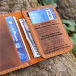 Load image into Gallery viewer, Mum To Son -You Will Never Lose- Leather Bifold Wallet
