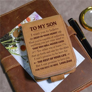 Dad To Son - You Will Never Lose - Card Holder Zipper Wallet