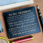 Load image into Gallery viewer, To My Grandson - Never Lose - Black Bifold Wallet
