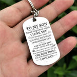 Load image into Gallery viewer, Dad To Son - Just Do Your Best - Inspirational Keychain
