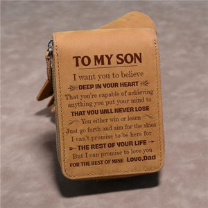 Dad To Son - You Will Never Lose - Card Holder Zipper Wallet