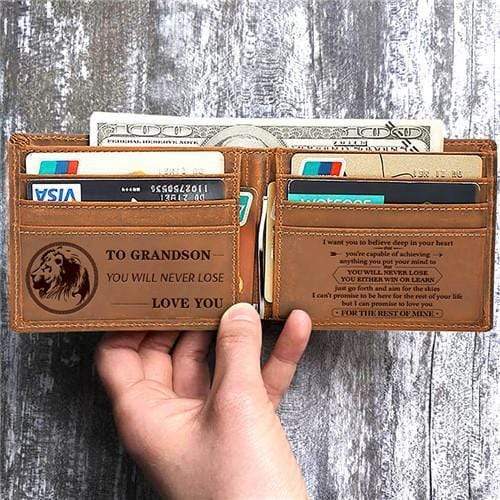 To My Grandson - You Will Never Lose - Bifold Wallet