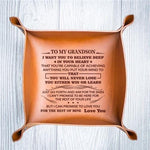 Load image into Gallery viewer, To My Grandson - Never Lose - Leather Valet Tray
