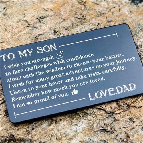 Dad To Son - Listen To Your Heart - Engraved Wallet Card