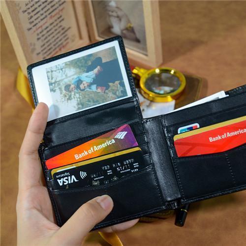 To My Grandson - Never Lose - Black Bifold Wallet