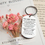 Load image into Gallery viewer, Mom To Son - Be The Great Man - Inspirational Keychain
