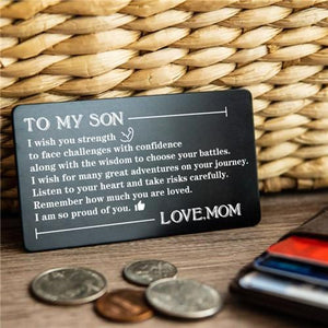 Mom To Son - Listen To Your Heart - Engraved Wallet Card