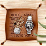 Load image into Gallery viewer, To My Husband - Never Forget That I Love You - Leather Valet Tray
