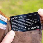 Load image into Gallery viewer, Mom To Son - Listen To Your Heart - Engraved Wallet Card
