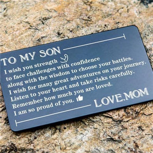 Mom To Son - Listen To Your Heart - Engraved Wallet Card