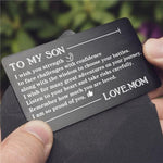 Load image into Gallery viewer, Mom To Son - Listen To Your Heart - Engraved Wallet Card
