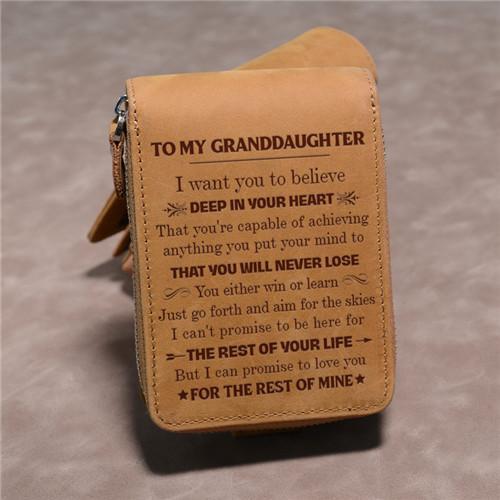 To My Granddaughter - You Will Never Lose - Card Holder Zipper Wallet
