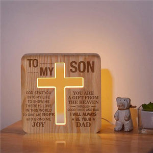 Dad To Son - God Sent You Into My Life  - Cross Lamp