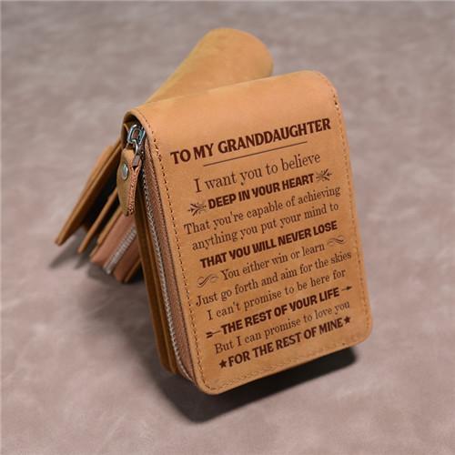 To My Granddaughter - You Will Never Lose - Card Holder Zipper Wallet