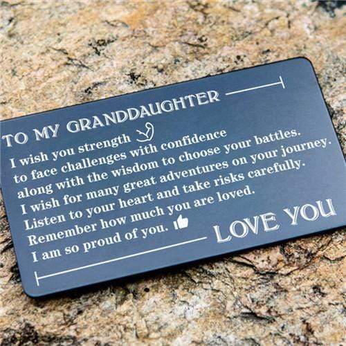 To My Granddaughter - Listen To Your Heart - Engraved Wallet Card