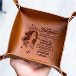 Load image into Gallery viewer, Dad To Daughter - Straighten Your Crown - Leather Valet Tray
