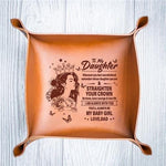 Load image into Gallery viewer, Dad To Daughter - Straighten Your Crown - Leather Valet Tray
