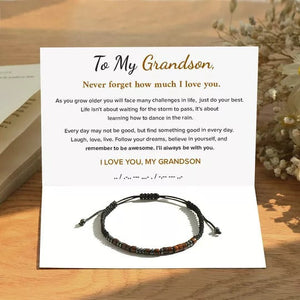 For Grandson - I Love You - Morse Code Bracelet