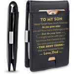 Load image into Gallery viewer, Dad To Son - Just Do Your Best - Wallet with Money Clip
