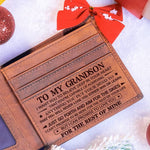 Load image into Gallery viewer, To My Grandson - You Will Never Lose - Top-grain Leather Wallet

