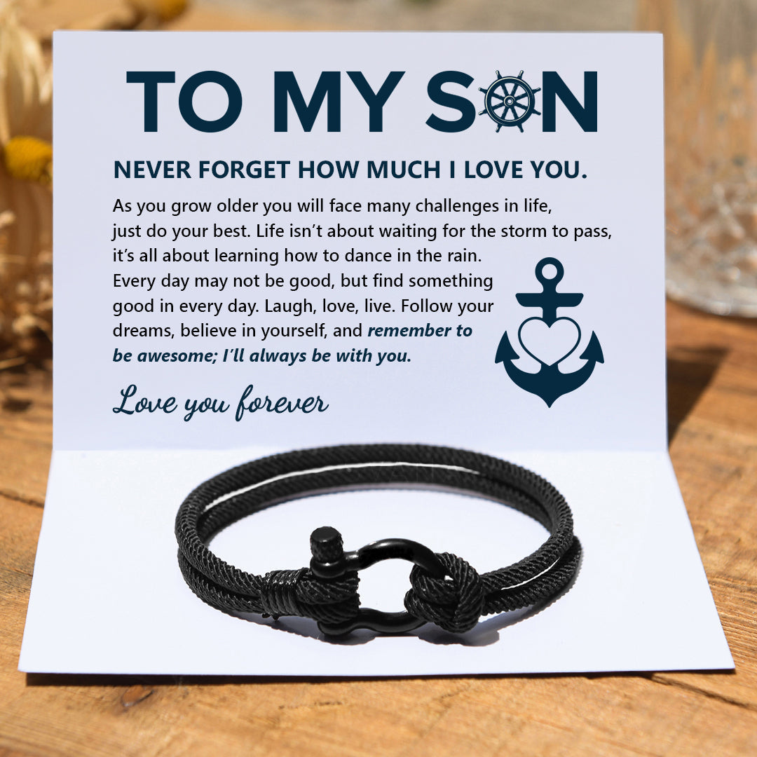 To My Son Love You Forever Nautical Bracelet