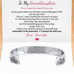 Load image into Gallery viewer, GrandPa To Granddaughter - I Will Always Be With You - Cuff Bracelet
