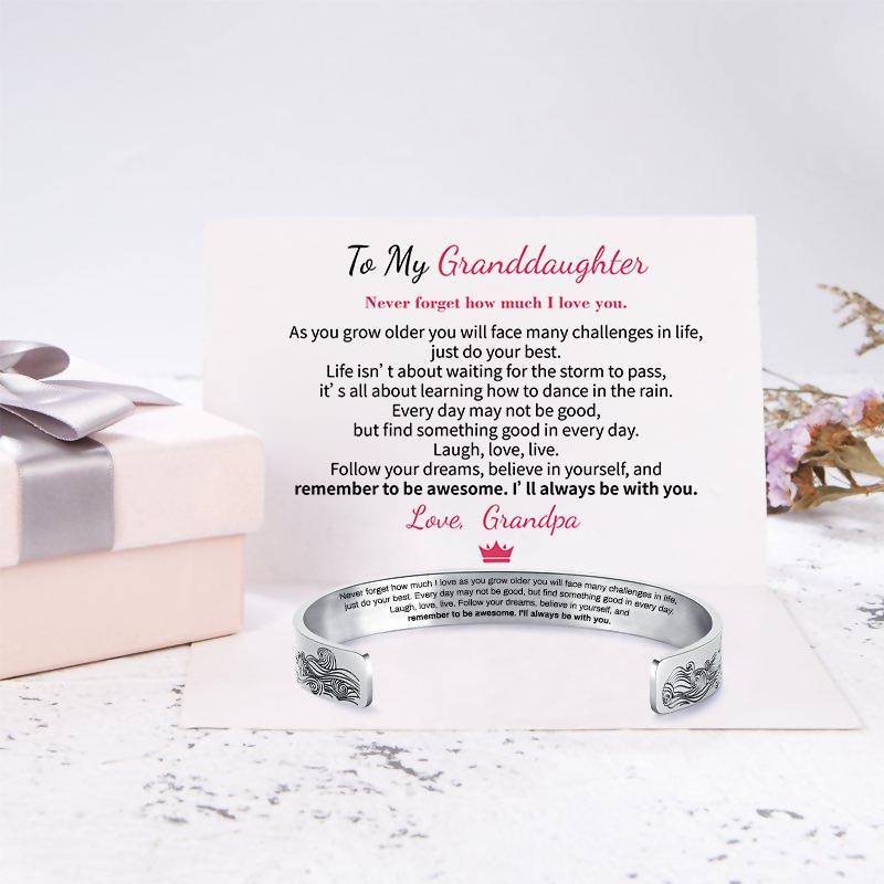 GrandPa To Granddaughter - I Will Always Be With You - Cuff Bracelet