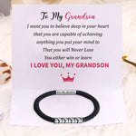 Load image into Gallery viewer, To My Grandson - Never Lose - Braided Leather Bracelet
