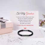 Load image into Gallery viewer, To My Grandson - Never Lose - Braided Leather Bracelet
