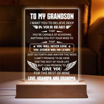Load image into Gallery viewer, To My Grandson - You Will Never Lose Keychain and Nigh Light Plaque

