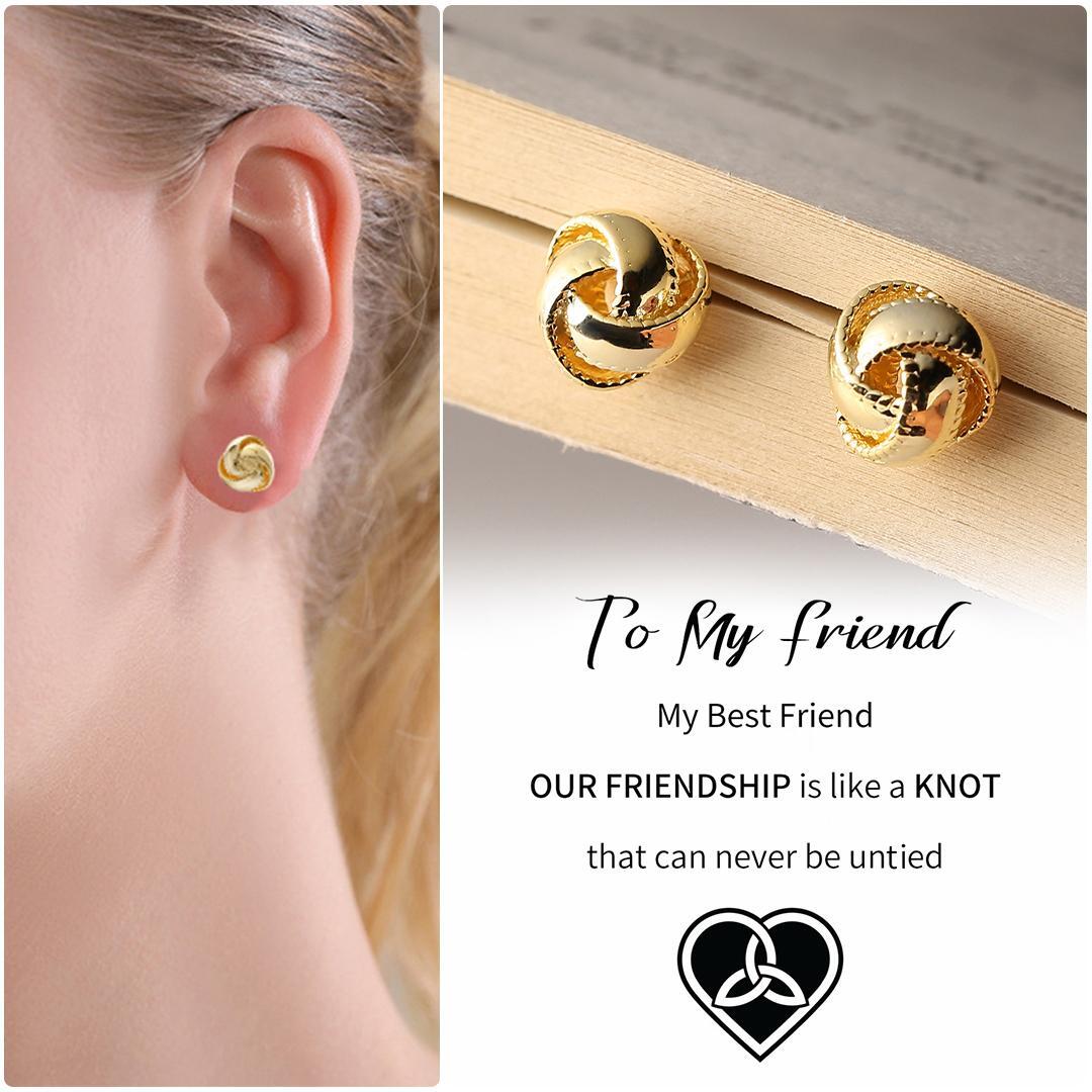 To My Friend My Best Friend - Eternal Knot Stud Earrings
