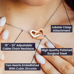 Load image into Gallery viewer, Dad To Daughter - Believe in Yourself - Interlocking Heart Necklace
