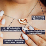 Load image into Gallery viewer, Dad To Daughter - Believe in Yourself - Interlocking Heart Necklace
