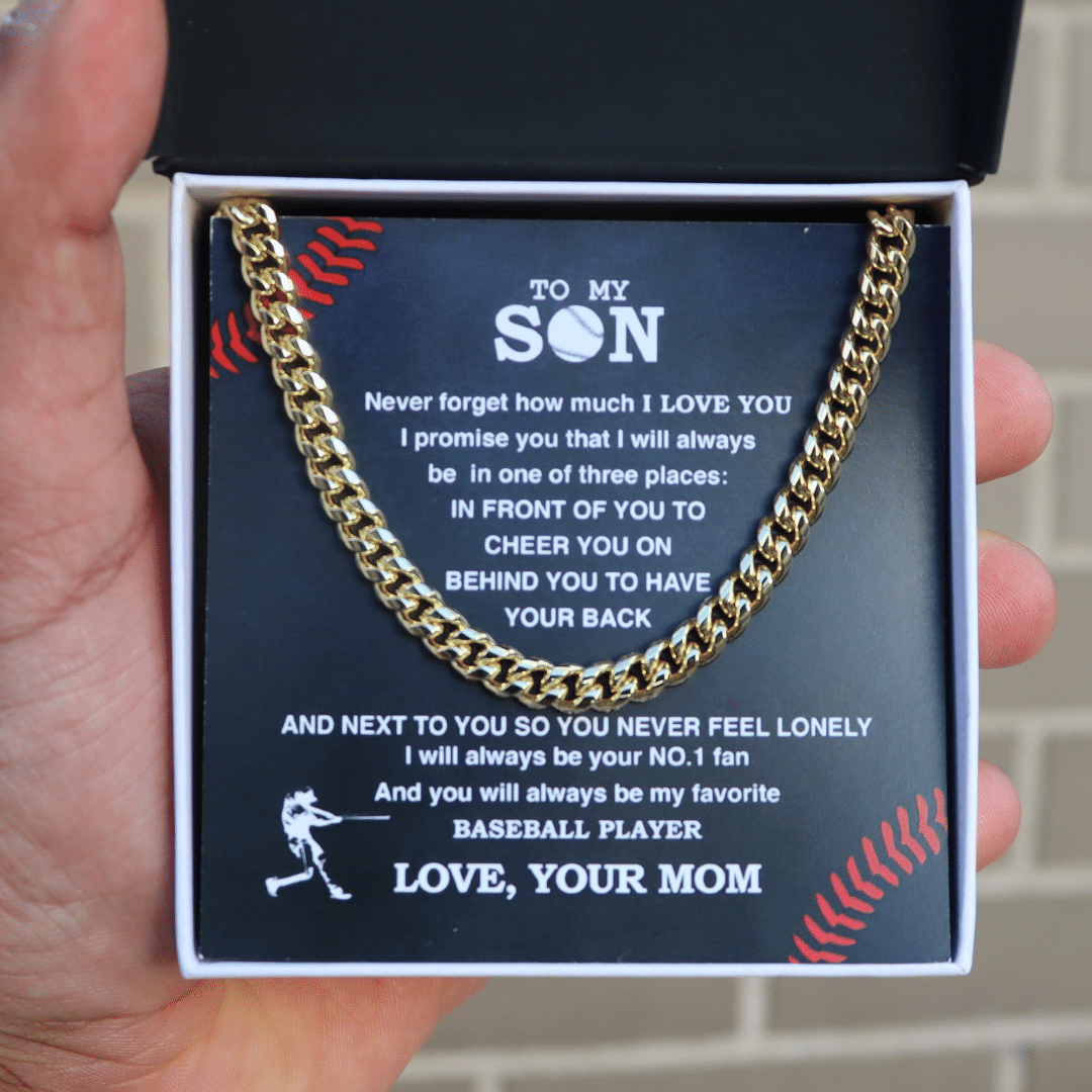Mom To Son -  I Promise You - Cuban Link Necklace